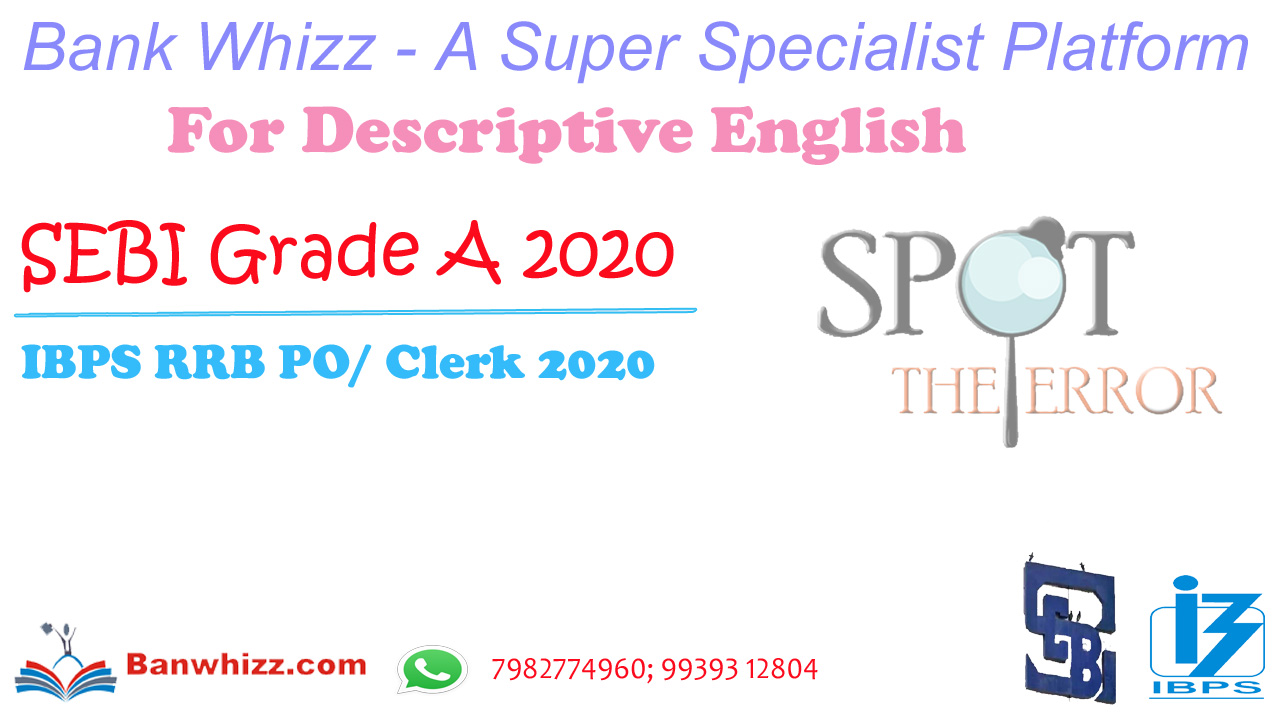 Error Detection Quiz 1 SEBI RBI NABARD IBPSIRDA Bank whizz