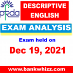 pfrda descriptive english exam analysis 2021