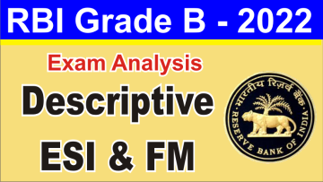 RBI Grade B previous year ESI and FM Questions 2022
