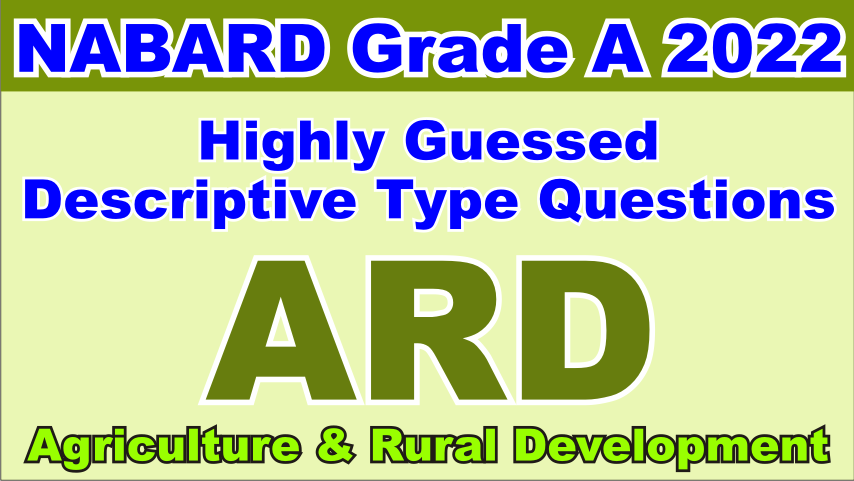 NABARD Agriculture and Rural Development-ARD- Descriptive Questions ...